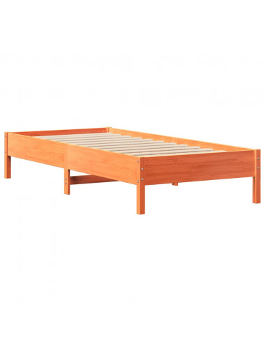 Letto senza Materasso Marrone Cera 100x200 cm in Legno di Pino