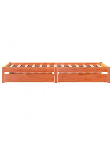 Letto senza Materasso Marrone Cera 100x200 cm in Legno di Pino