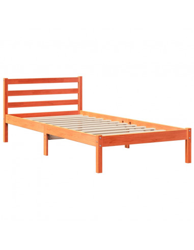 Letto senza Materasso Marrone Cera 100x200 cm in Legno di Pino
