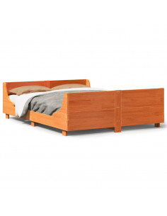 Letto senza Materasso Marrone Cera 120x190 cm in Legno di Pino 2