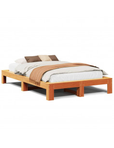 Letto senza Materasso Marrone Cera 120x200 cm in Legno di Pino 2