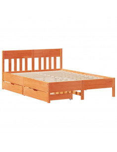 Letto senza Materasso Marrone Cera 120x200 cm in Legno di Pino 2