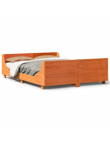 Letto senza Materasso Marrone Cera 140x190 cm in Legno di Pino