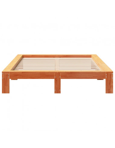 Letto senza Materasso Marrone Cera 140x190 cm in Legno di Pino