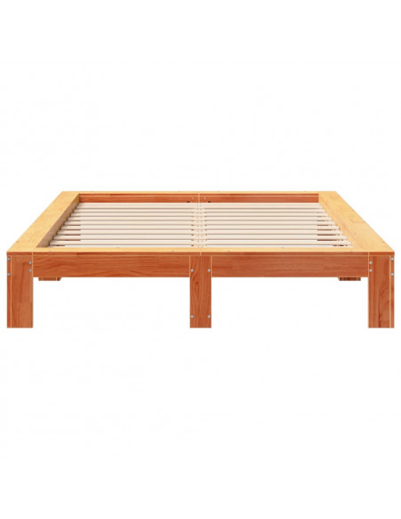Letto senza Materasso Marrone Cera 140x190 cm in Legno di Pino