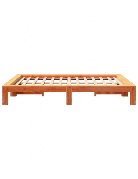 Letto senza Materasso Marrone Cera 150x200 cm in Legno di Pino