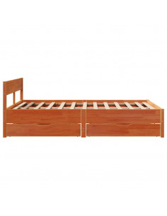 Letto senza Materasso Marrone Cera 150x200 cm in Legno di Pino 2