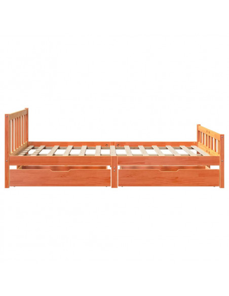 Letto senza Materasso Marrone Cera 150x200 cm in Legno di Pino