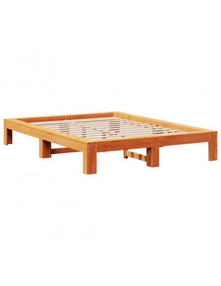 Letto senza Materasso Marrone Cera 160x200 cm in Legno di Pino