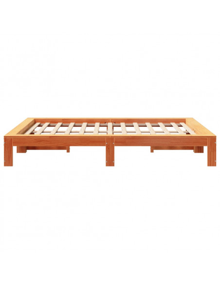 Letto senza Materasso Marrone Cera 160x200 cm in Legno di Pino