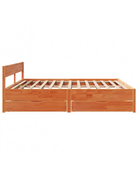 Letto senza Materasso Marrone Cera 160x200 cm in Legno di Pino