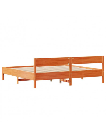 Letto senza Materasso Marrone Cera 160x200 cm in Legno di Pino