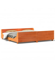 Letto senza Materasso Marrone Cera 180x200 cm in Legno di Pino 2