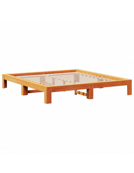 Letto senza Materasso Marrone Cera 180x200 cm in Legno di Pino