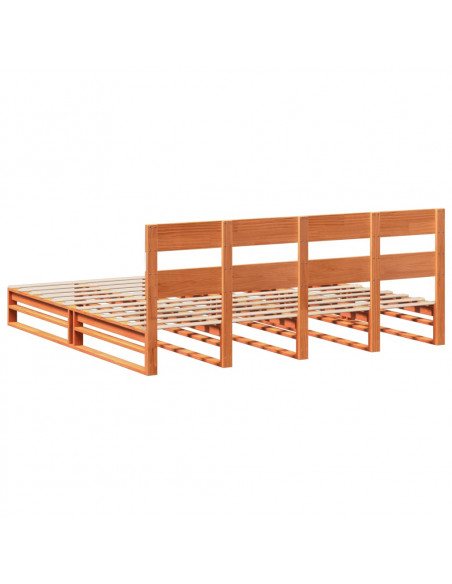 Letto senza Materasso Marrone Cera 180x200 cm in Legno di Pino
