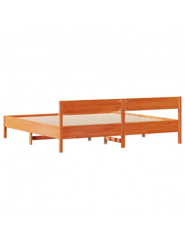 Letto senza Materasso Marrone Cera 180x200 cm in Legno di Pino