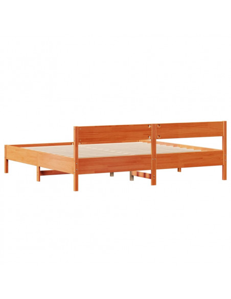 Letto senza Materasso Marrone Cera 180x200 cm in Legno di Pino