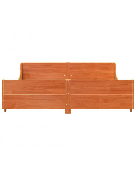 Letto senza Materasso Marrone Cera 200x200 cm in Legno di Pino
