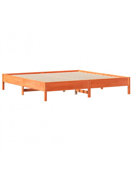 Letto senza Materasso Marrone Cera 200x200 cm in Legno di Pino