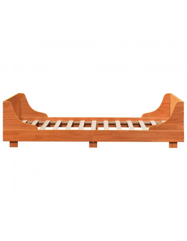 Letto senza Materasso Marrone Cera 75x190 cm in Legno di Pino
