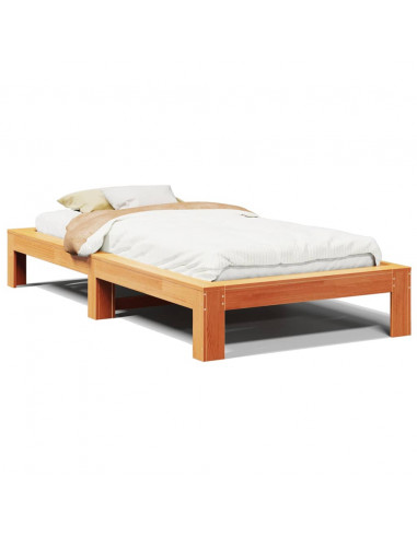 Letto senza Materasso Marrone Cera 75x190 cm in Legno di Pino