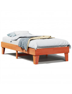Letto senza Materasso Marrone Cera 75x190 cm in Legno di Pino 2