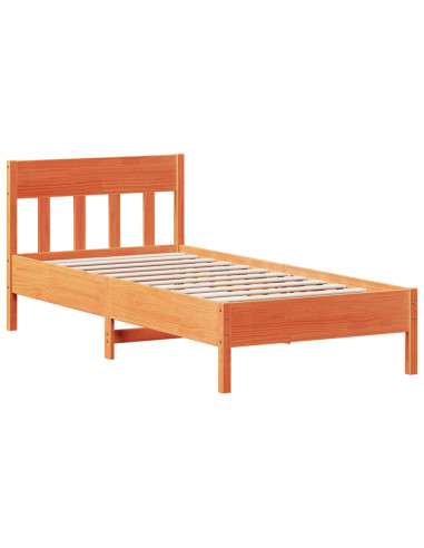 Letto senza Materasso Marrone Cera 75x190 cm in Legno di Pino
