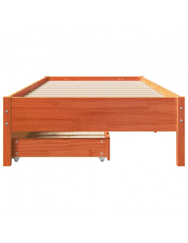 Letto senza Materasso Marrone Cera 75x190 cm in Legno di Pino