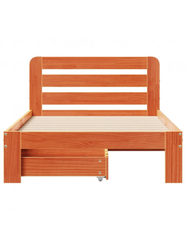 Letto senza Materasso Marrone Cera 90x190 cm in Legno di Pino