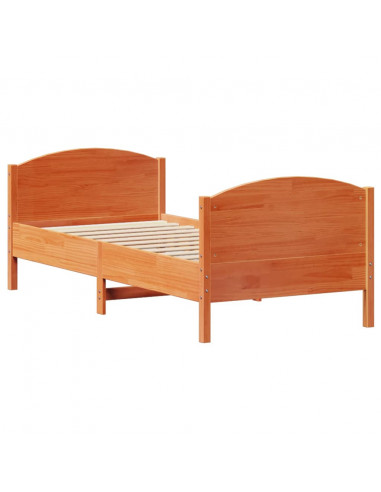 Letto senza Materasso Marrone Cera 90x200 cm Legno di Pino