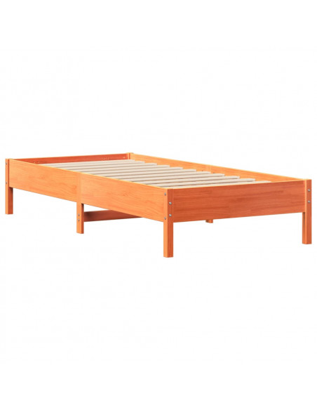 Letto senza Materasso Marrone Cera 90x200 cm Legno di Pino