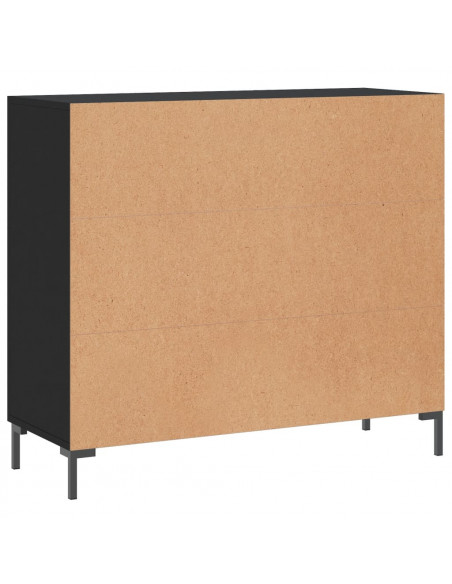 Credenza Nera 90x34x80 cm in Legno Multistrato
