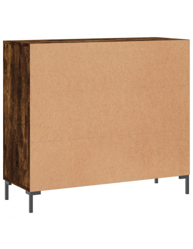 Credenza Rovere Fumo 90x34x80 cm in Legno Multistrato