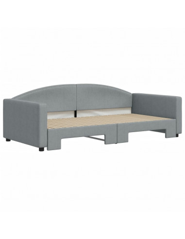 Divano Letto con Letto Estraibile Grigio Chiaro 100x200 Tessuto