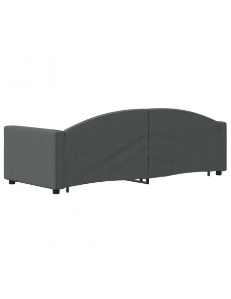 Divano Letto con Letto Estraibile Grigio Scuro 80x200 Tessuto
