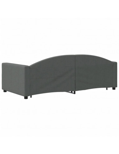 Divano Letto con Letto Estraibile Grigio Scuro 90x190cm Tessuto