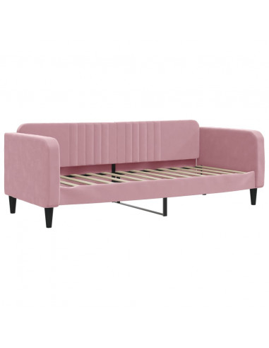Divano Letto con Letto Estraibile Rosa 80x200 cm in Velluto