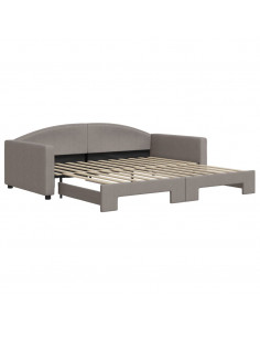 Divano Letto con Letto Estraibile Tortora 100x200 cm in Tessuto 2
