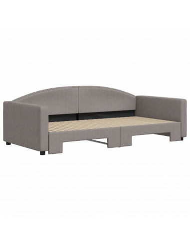 Divano Letto con Letto Estraibile Tortora 100x200 cm in Tessuto