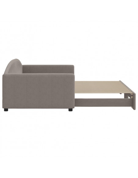 Divano Letto con Letto Estraibile Tortora 100x200 cm in Tessuto