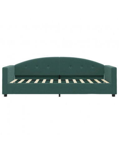 Divano Letto con Materasso Verde Scuro 80x200 cm in Velluto