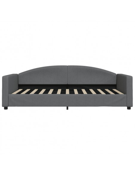Divano Letto Estraibile Cassetti Grigio Scuro 100x200cm Tessuto