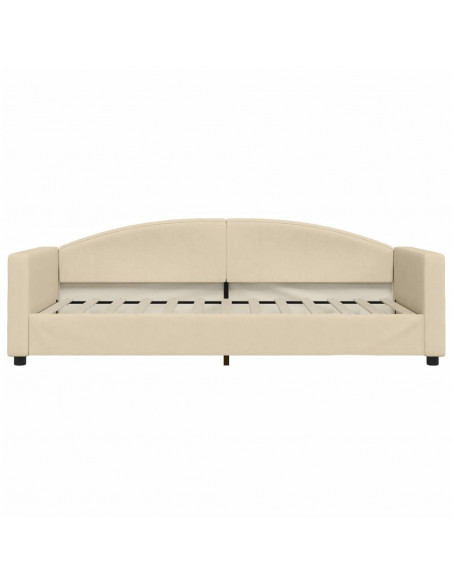 Divano Letto Estraibile con Cassetti Crema 90x200 cm in Tessuto