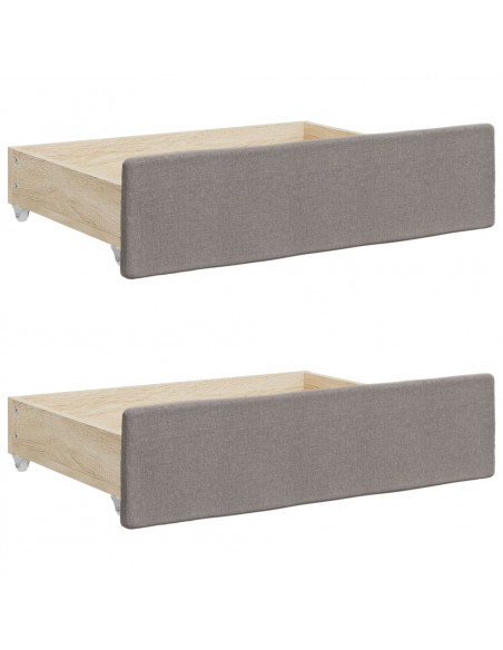 Divano Letto Estraibile con Cassetti Tortora 100x200 cm Tessuto