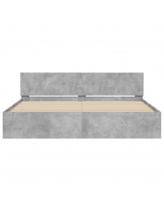 Giroletto con Testiera e LED Grigio Cemento 180x200 cm 2