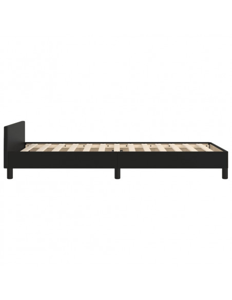 Giroletto con Testiera Nero 100x200 cm in Similpelle