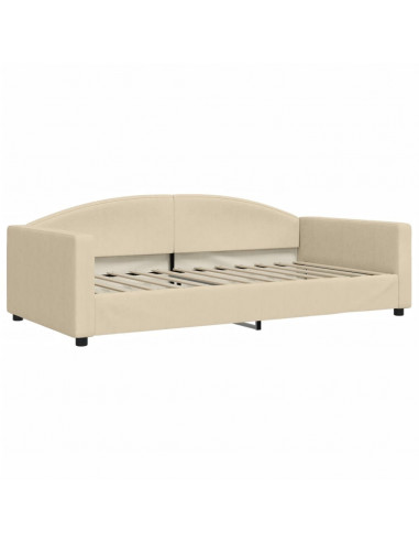 Letto da Giorno Crema 100x200 cm in Tessuto