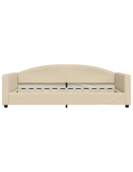 Letto da Giorno Crema 100x200 cm in Tessuto