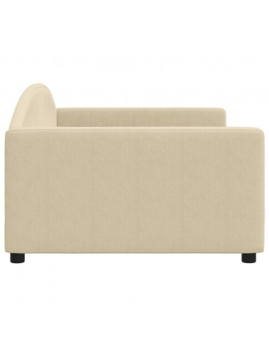 Letto da Giorno Crema 100x200 cm in Tessuto