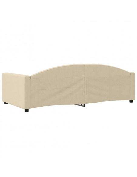 Letto da Giorno Crema 100x200 cm in Tessuto